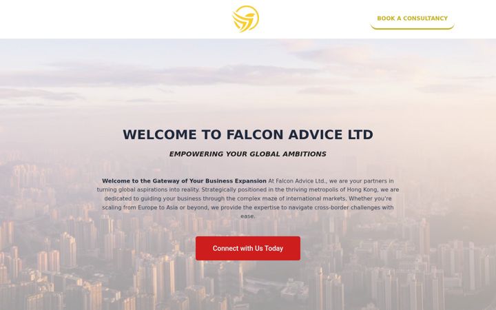Snímek obrazovky falconadvice.net