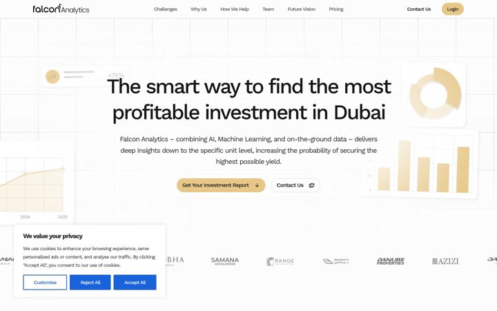 Zrzut ekranu falconanalytics.io