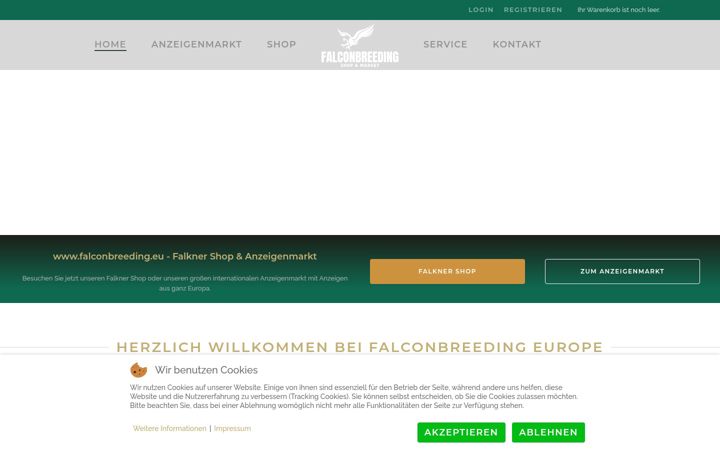 Screenshot of falconbreeding.eu