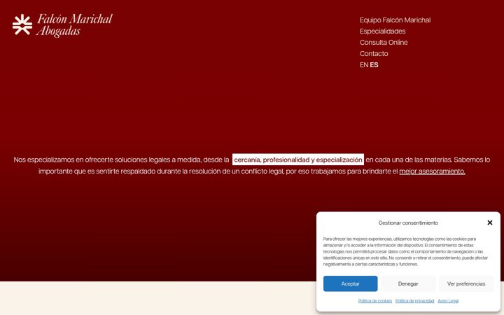 Screenshot of falconmarichalabogadas.es