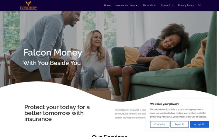 Screenshot of falconmoney.co.uk