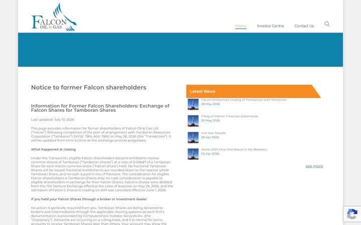 Screenshot of falconoilandgas.com