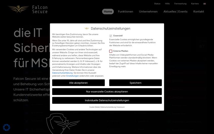 Screenshot of falconsecure.de