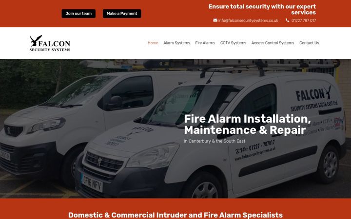 Zrzut ekranu falconsecuritysystems.co.uk