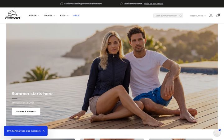 Screenshot of falconsportswear.com