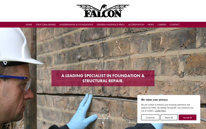 Zrzut ekranu falconstructural.co.uk