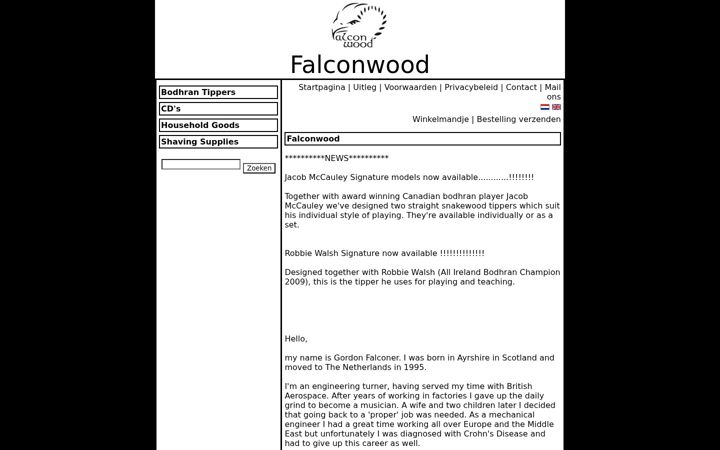Screenshot of falconwood.nl