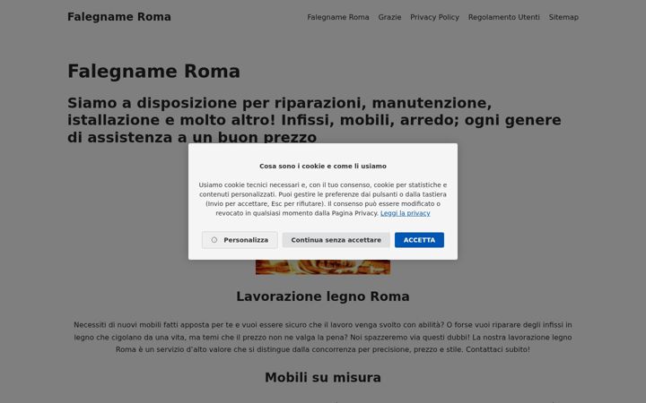 Screenshot of falegname.roma.it