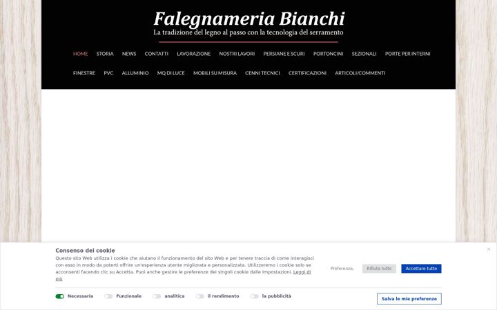 Ekrānuzņēmums no falegnameriabianchi.it