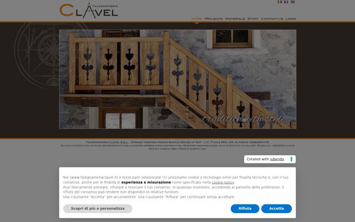 Ekrānuzņēmums no falegnameriaclavel.it