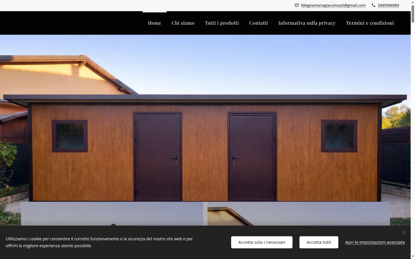 Screenshot del banner di consenso mostrato prima di qualsiasi interazione