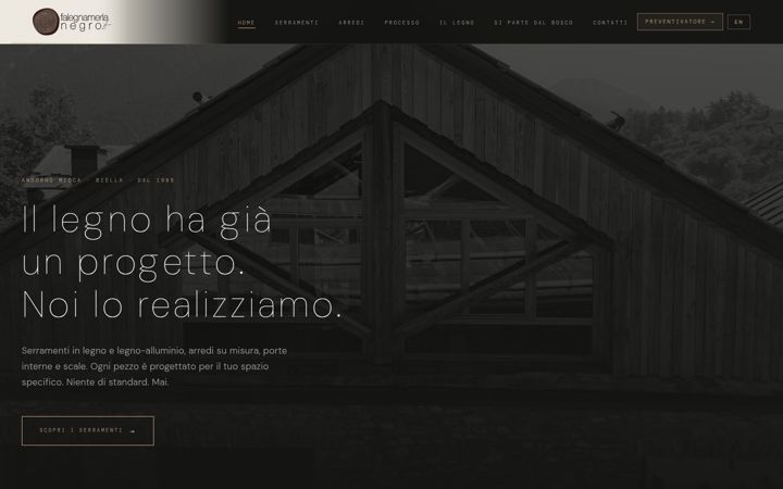 Screenshot of falegnamerianegro.it