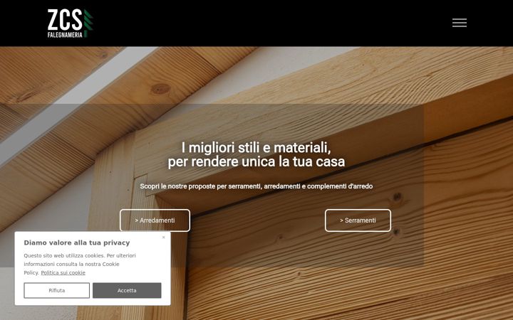 Screenshot of falegnameriazcs.it