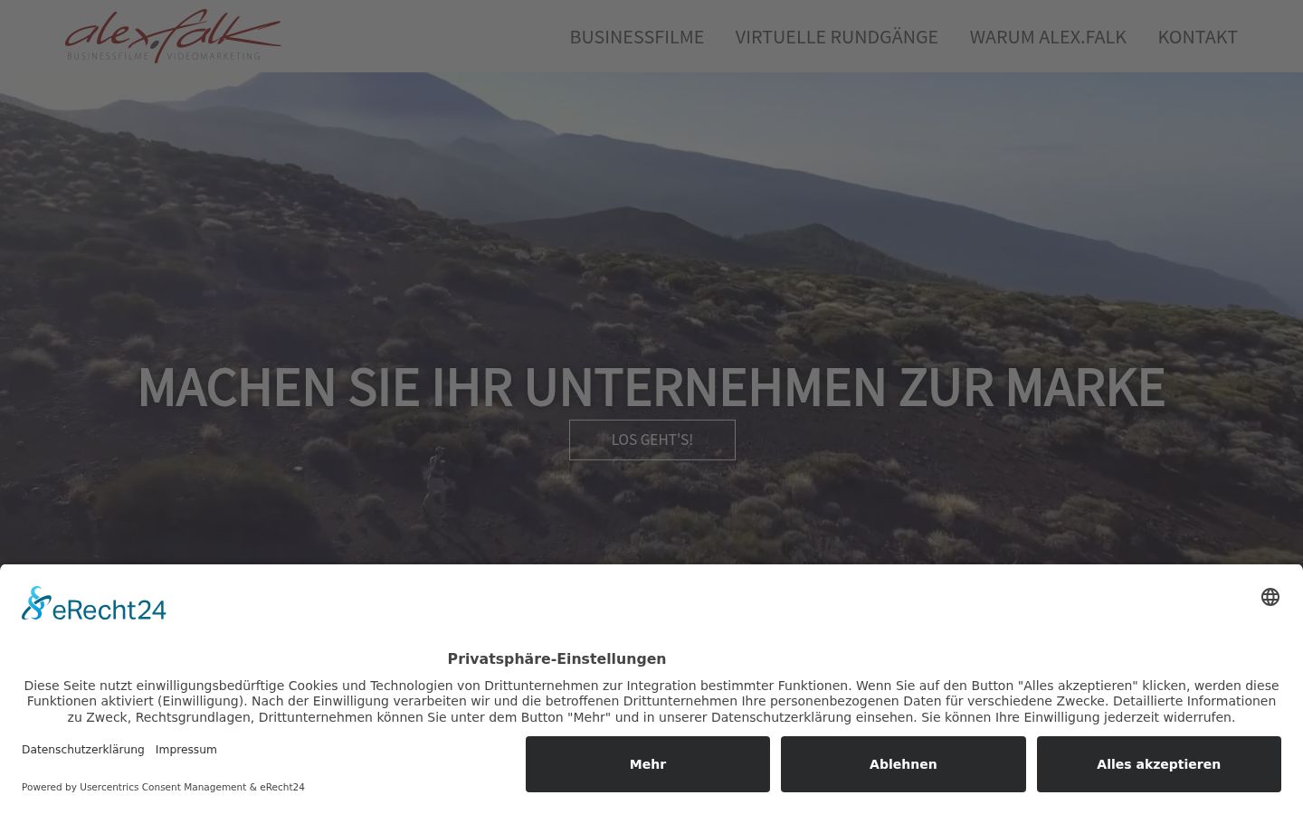 Screenshot of the consent banner shown before any interaction