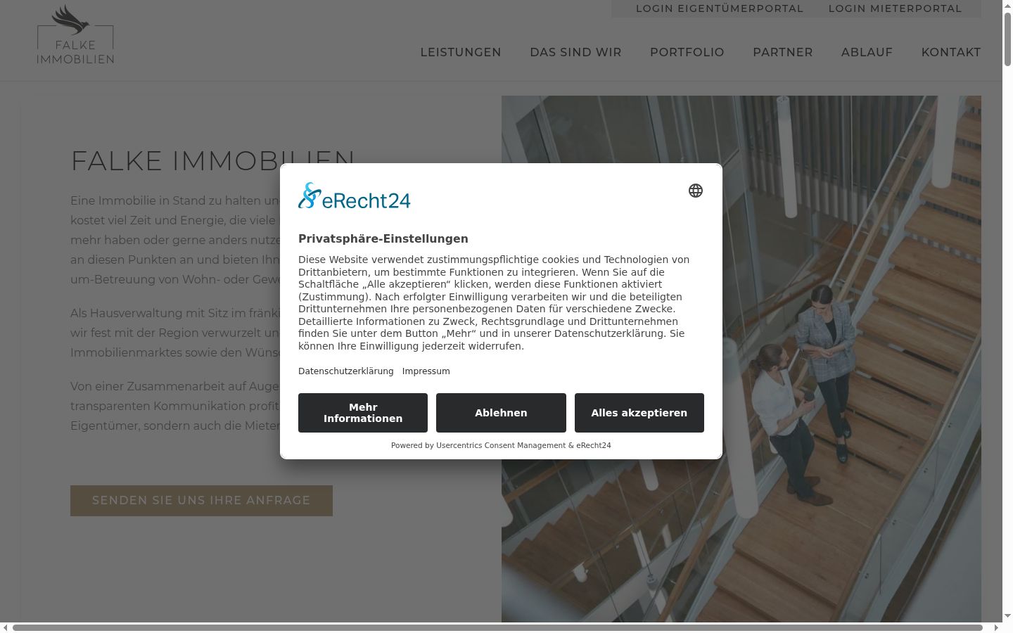 Screenshot of the consent banner shown before any interaction