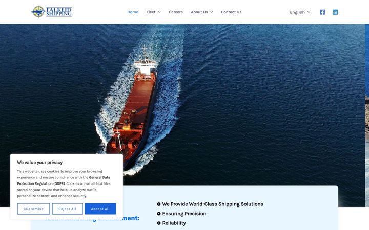 Screenshot of falkeid.no