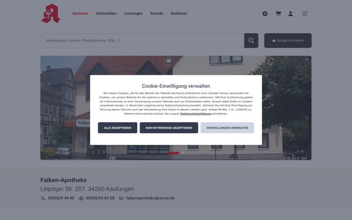Screenshot of falken-apotheke-kaufungen.de