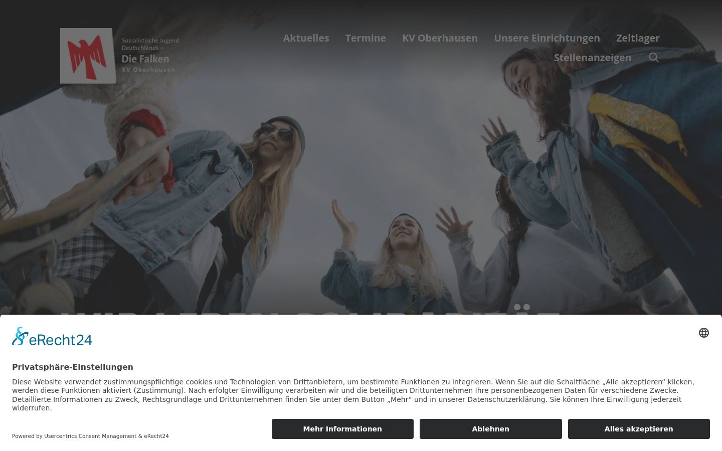Captura de ecrã do banner de consentimento apresentado antes de qualquer interação