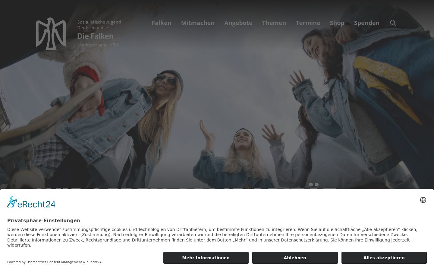 Screenshot of the consent banner shown before any interaction