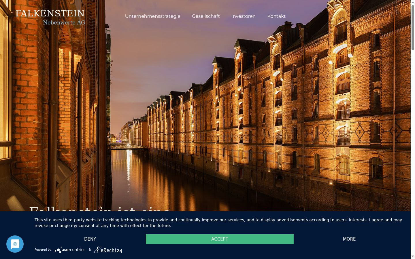 Screenshot of the consent banner shown before any interaction