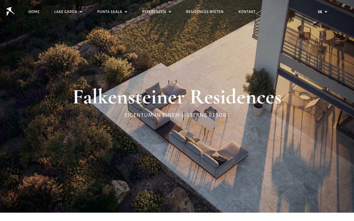 Screenshot stránky falkensteiner-residences.com