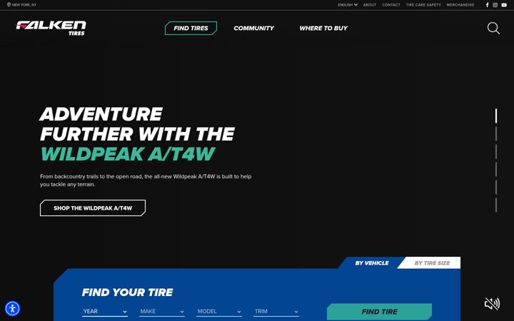 Screenshot of falkentire.com