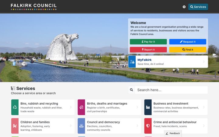 Screenshot of falkirk.gov.uk
