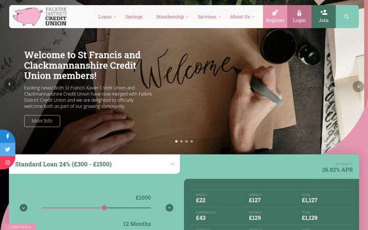 Screenshot of falkirkcreditunion.co.uk