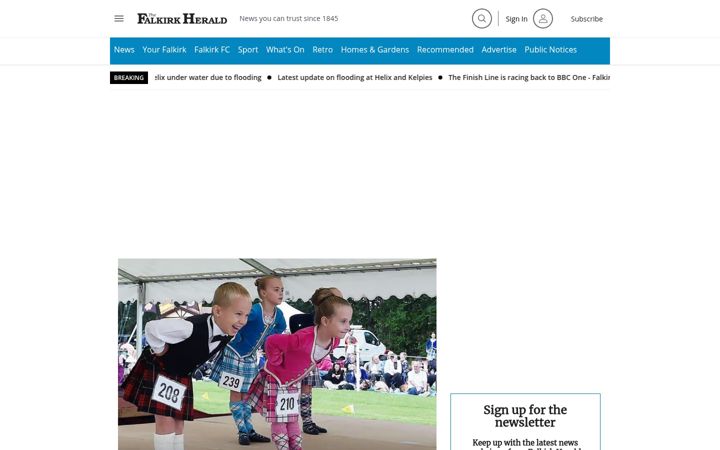Captură de ecran a falkirkherald.co.uk