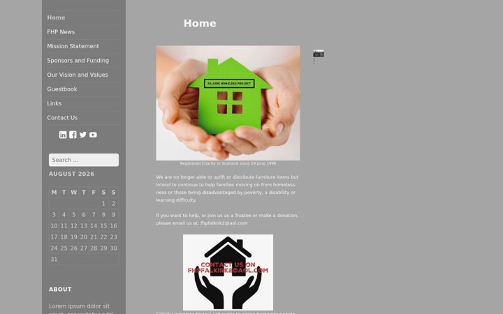 Screenshot of falkirkhomelessproject.co.uk