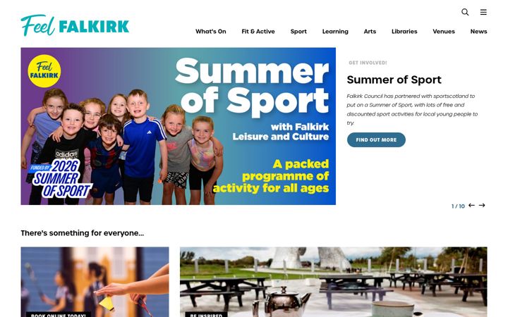 Zrzut ekranu falkirkleisureandculture.org