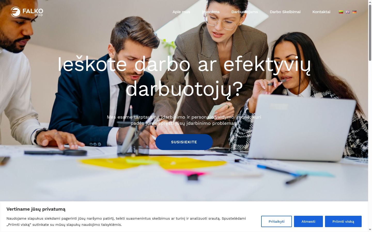 Capture d'écran de la bannière de consentement affichée avant toute interaction