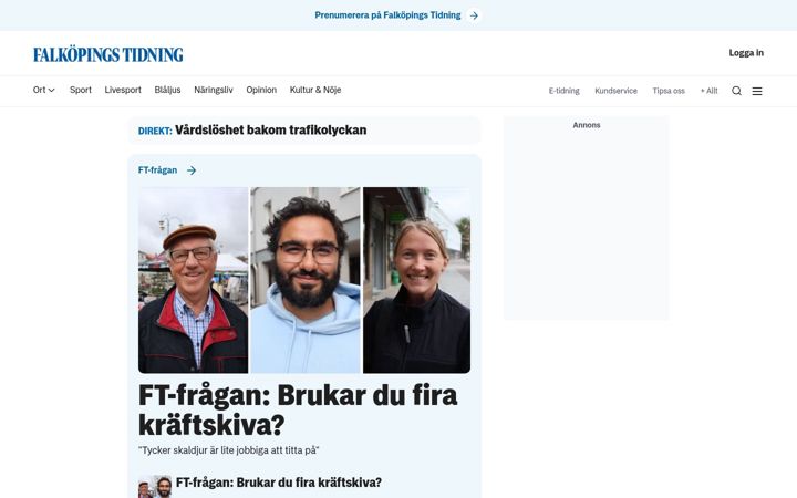 Screenshot of falkopingstidning.se