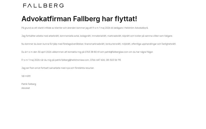 Screenshot of fallberglaw.com