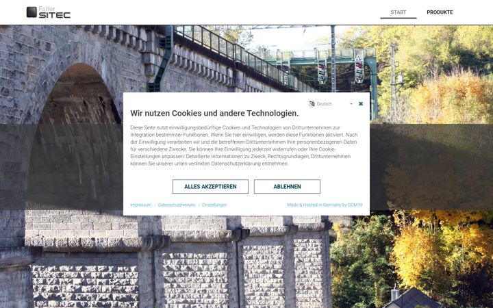 Ekrano kopija faller-sitec.de