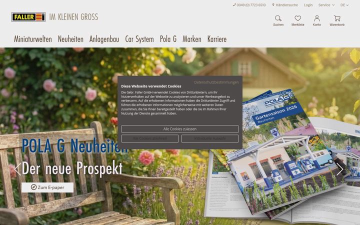 Screenshot of faller.de