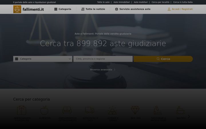 Screenshot of fallimenti.it