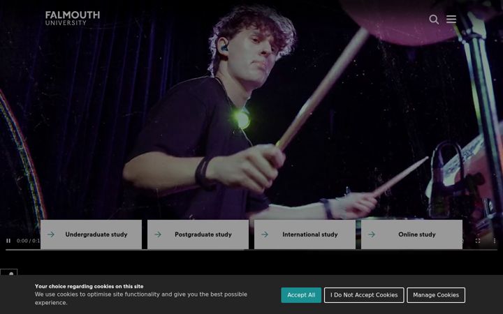 Screenshot of falmouth.ac.uk