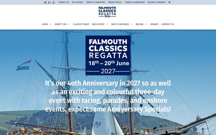 Screenshot of falmouthclassics.org.uk