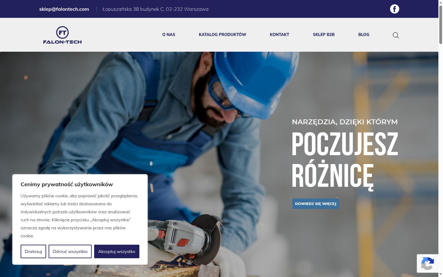 Zrzut ekranu banera zgody wyświetlanego przed jakąkolwiek interakcją