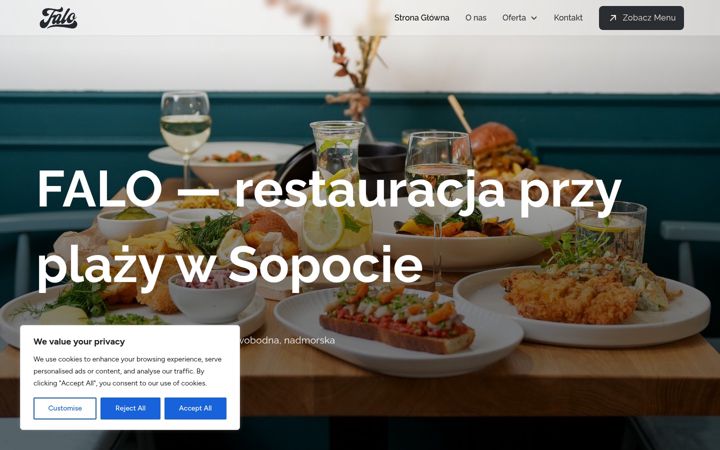 Screenshot of falorestaurant.com.pl