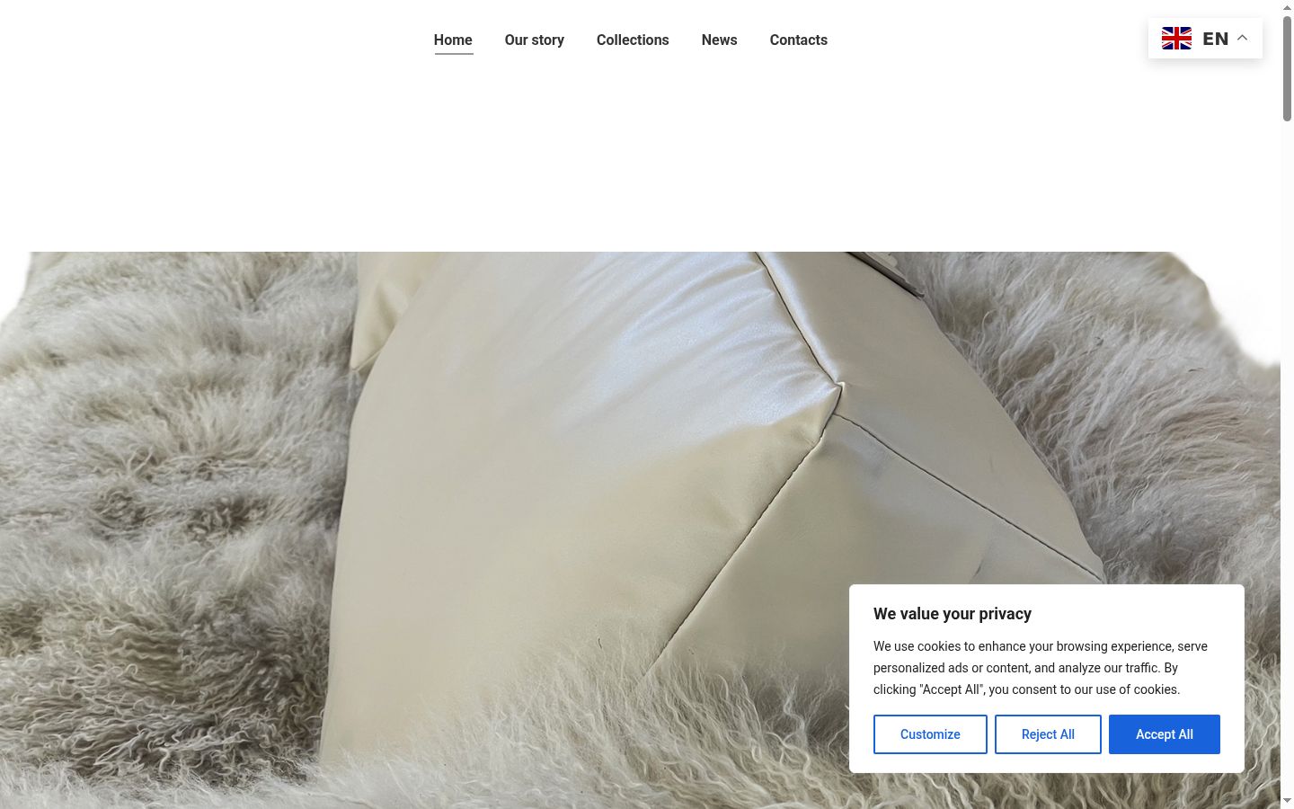 Ekrānuzņēmums ar piekrišanas baneri, kas tika rādīts pirms jebkādas mijiedarbības