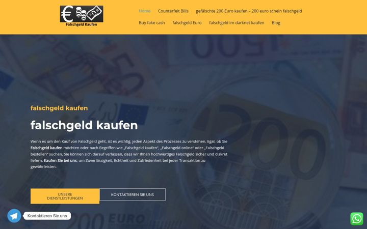 Screenshot of falschgeldkaufenonline.com