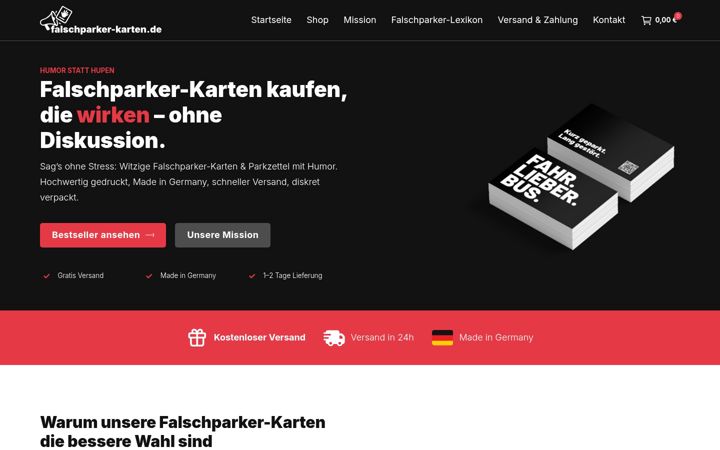 Skærmbillede af falschparker-karten.de