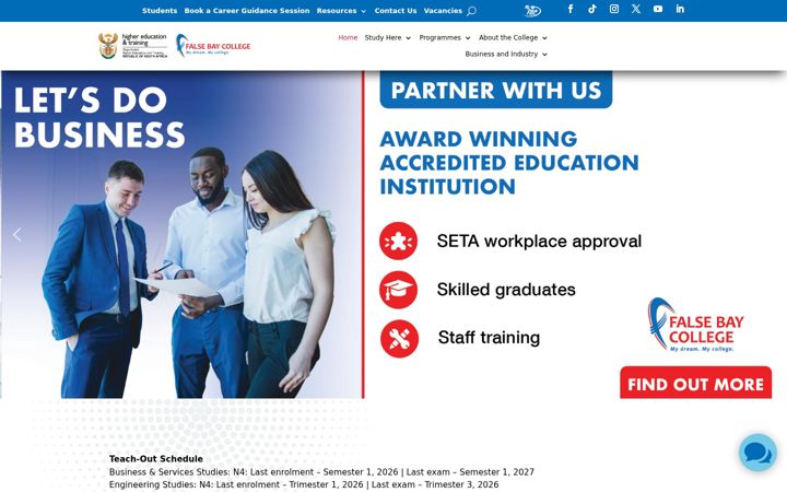 Képernyőkép: falsebaycollege.co.za
