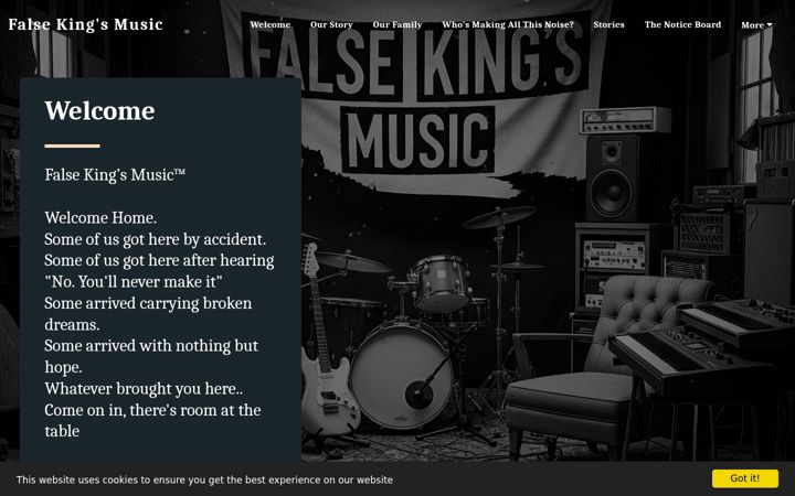 Screenshot of falsekingsmusic.com