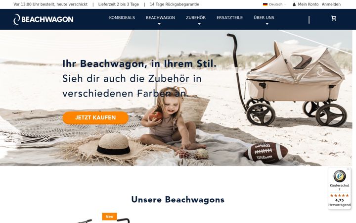 Screenshot of faltbarerbollerwagen.de