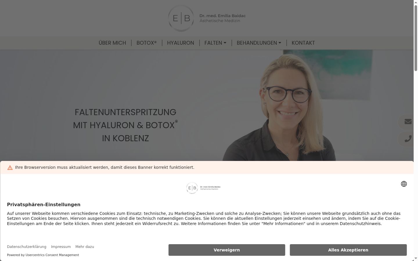 Sutikimo reklamjuostės, rodytos prieš bet kokią sąveiką, ekrano kopija