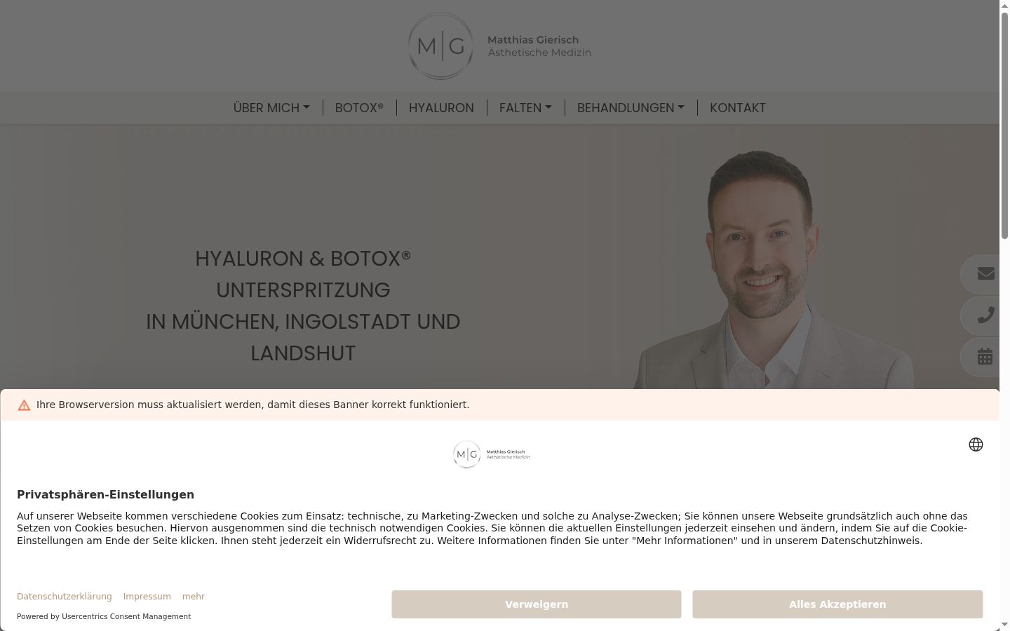 Sutikimo reklamjuostės, rodytos prieš bet kokią sąveiką, ekrano kopija