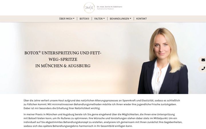 Ekrano kopija falten-unterspritzung-muenchen.de